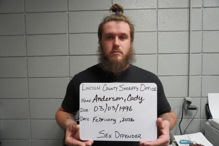 Cody Wayne Anderson a registered Sex or Violent Offender of Oklahoma