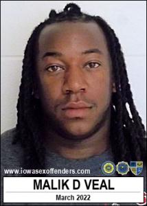 Malik Deiontay Veal a registered Sex Offender of Iowa