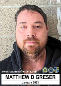 Matthew Duane Greser a registered Sex Offender of Iowa