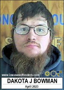 Dakota Jon Bowman a registered Sex Offender of Iowa