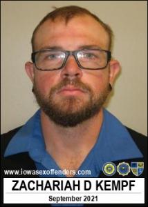 Zachariah Dillon Kempf a registered  of Iowa