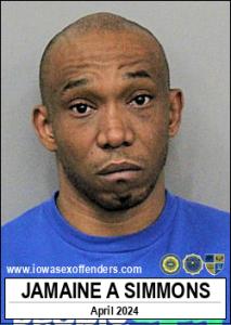 Jamaine Anthony Simmons a registered Sex Offender of Iowa