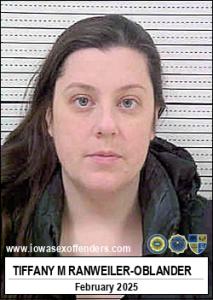 Tiffany M Ranweiler-oblander a registered Sex Offender of Iowa