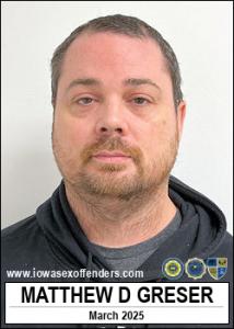 Matthew Duane Greser a registered Sex Offender of Iowa