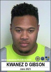 Kwanez Delvion Gibson a registered Sex Offender of Iowa