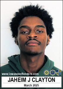 Jaheim Jovon Clayton a registered  of Iowa