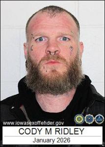 Cody Michael Wayne Ridley a registered Sex Offender of Iowa