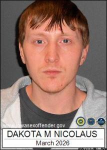 Dakota Michael Roger Nicolaus a registered Sex Offender of Iowa