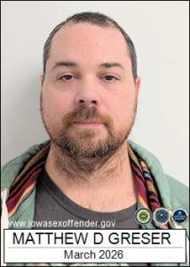 Matthew Duane Greser a registered Sex Offender of Iowa