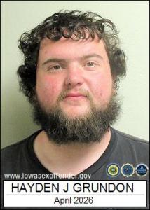Hayden James Eugene Grundon a registered Sex Offender of Iowa