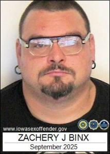 Zachery Jacob Binx a registered Sex Offender of Iowa