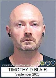 Timothy Danann Blair a registered Sex Offender of Iowa