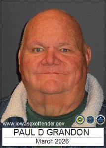 Paul Duane Grandon a registered Sex Offender of Iowa