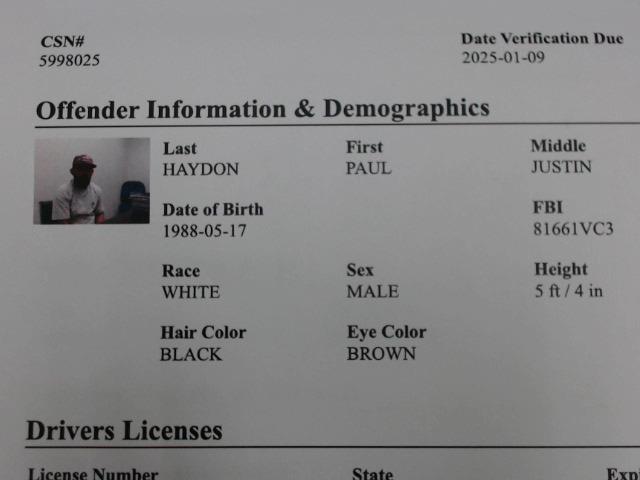 Paul Justin Haydon a registered Sex Offender of Arkansas