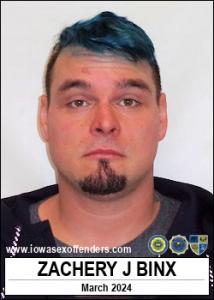 Zachery Jacob Binx a registered Sex Offender of Iowa
